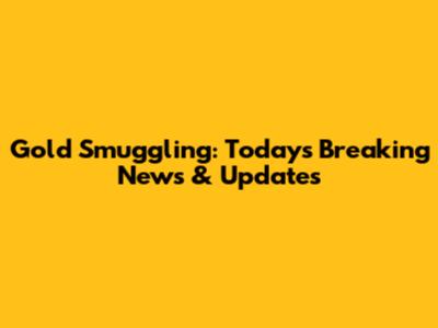 Gold Smuggling: Today's Breaking News & Updates