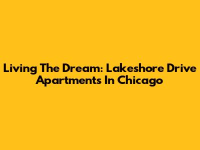 Living The Dream: Lakeshore Drive Apartments In Chicago