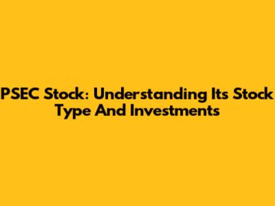 PSEC Stock: Understanding Its Stock Type And Investments