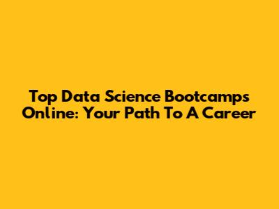 Top Data Science Bootcamps Online: Your Path To A Career